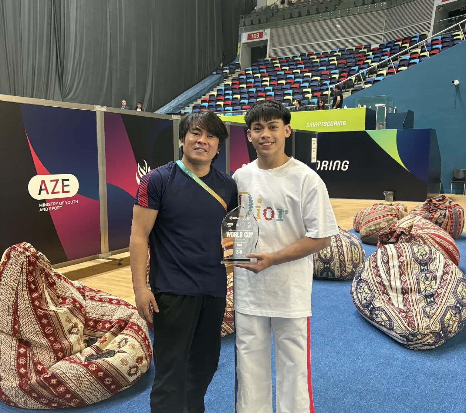 Karl Eldrew Yulo finishes seventh in horizontal bar at FIG World Cup Baku