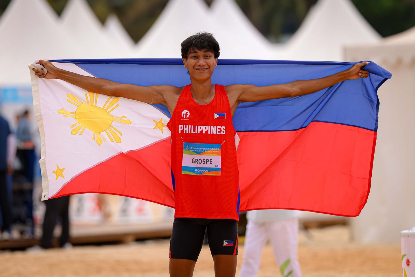Leonard Grospe conquers sand and odds for historic beach high jump gold in Asian Beach Games