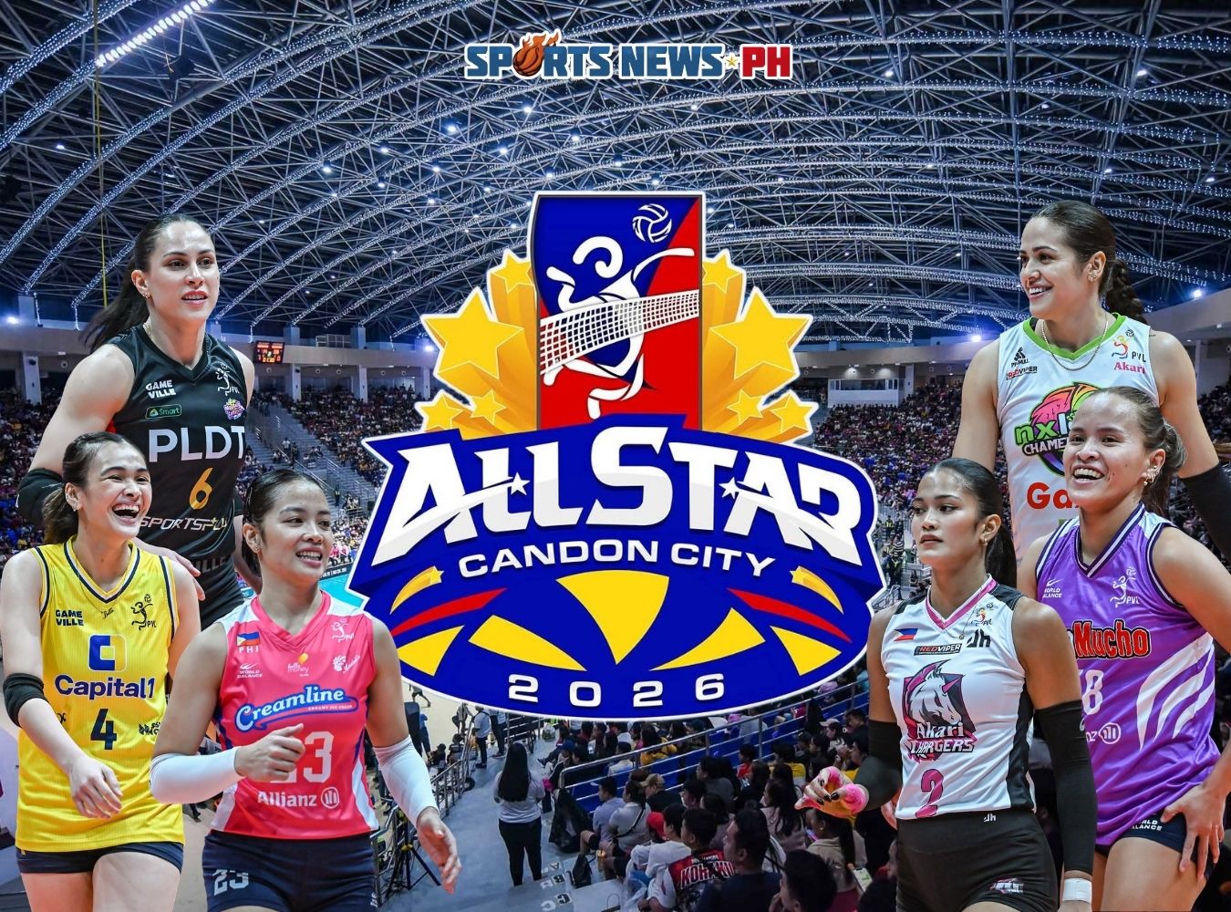 Bella Belen, Jema Galanza banner Team Heart; Kianna Dy, Eya Laure Lead Team Hustle in PVL All-Star Showcase