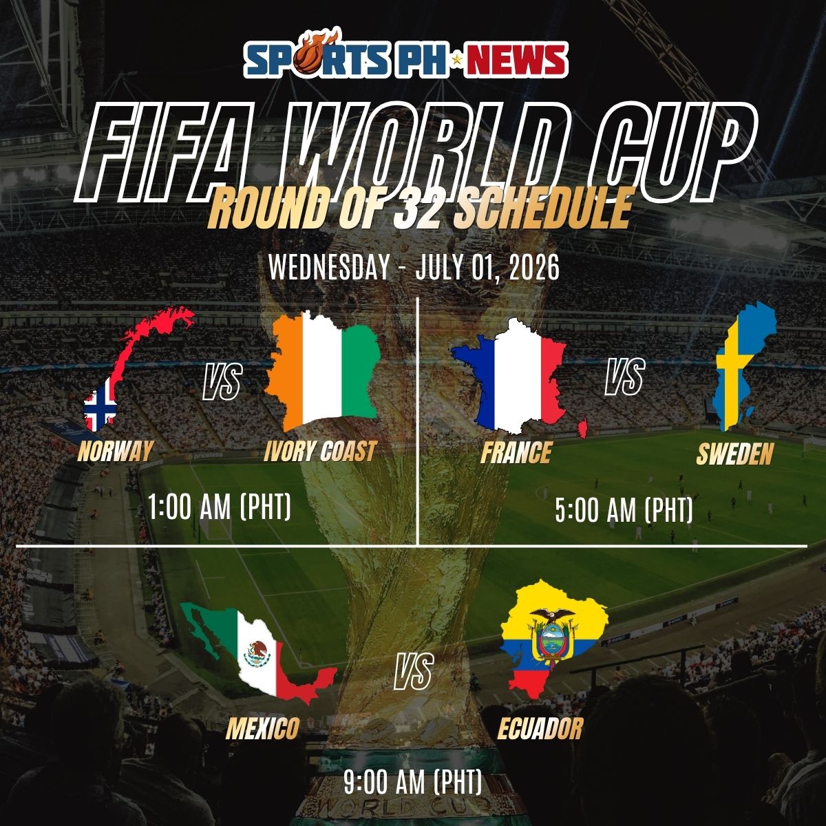 FIFA World Cup preview: Norway, France, Mexico headline major Round of 32 showdowns