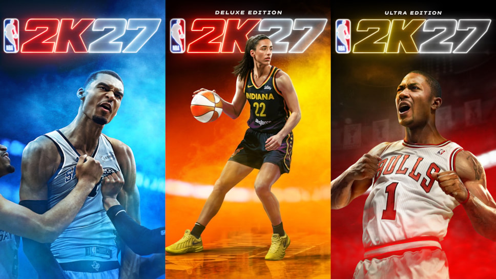 NBA 2K27 celebrates basketball’s past, present, and future with Victor Wembanyama, Caitlin Clark, Derrick Rose covers 