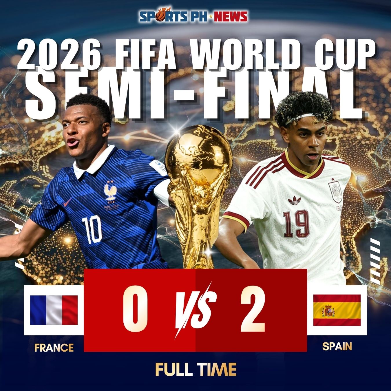 Spain beat France 2-0 to reach FIFA World Cup 2026 final
