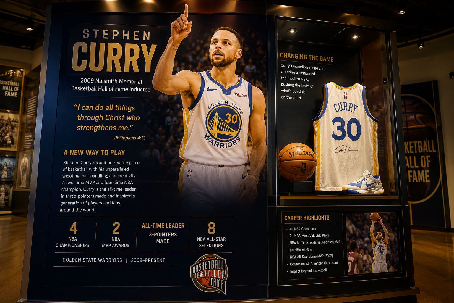 Stephen Curry becomes first active NBA player to be honored with Hall of Fame exhibit